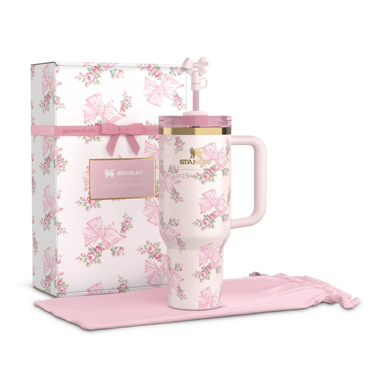 STANLEY 1913 X LOVESHACKFANCY QUENCHER TUMBLER WITH HANDLE (pink)