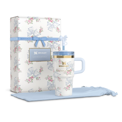 STANLEY 1913 X LOVESHACKFANCY QUENCHER TUMBLER WITH HANDLE (HOLIDAY COLLECTION BLUE)