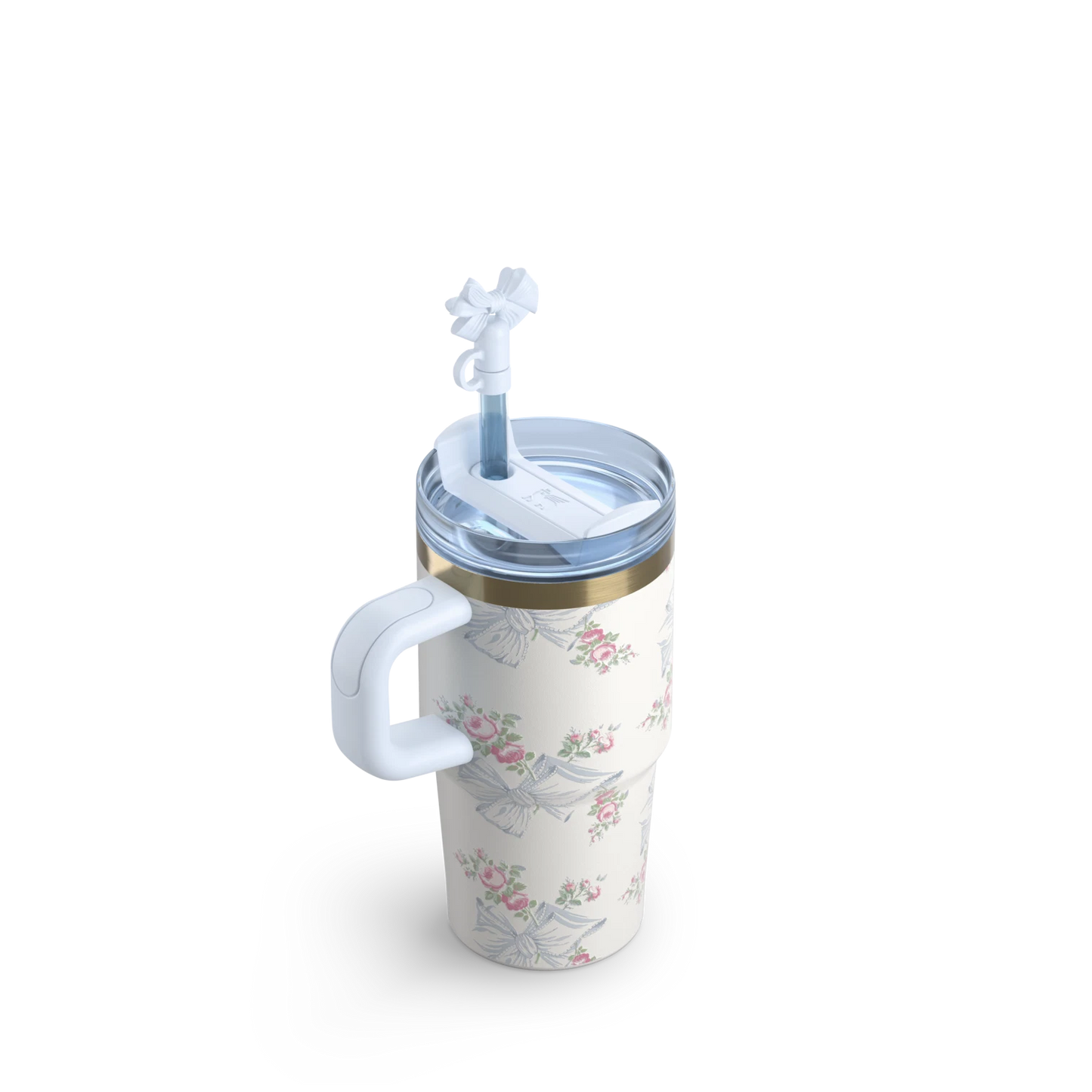 STANLEY 1913 X LOVESHACKFANCY QUENCHER TUMBLER WITH HANDLE (HOLIDAY COLLECTION BLUE)