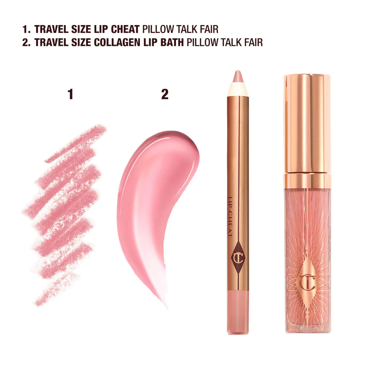 CHARLOTTE TILBURY PILLOW TALK GLOSSY LIP KIT PILLOW TALK ORIGINAL FAIR