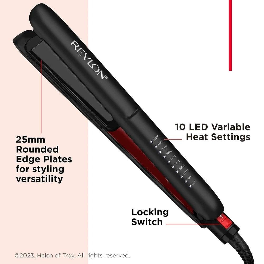 Revlon Pro Collection Smoothstay 25Mm Coconut Oil-Infused Straightener & Travel Pouch