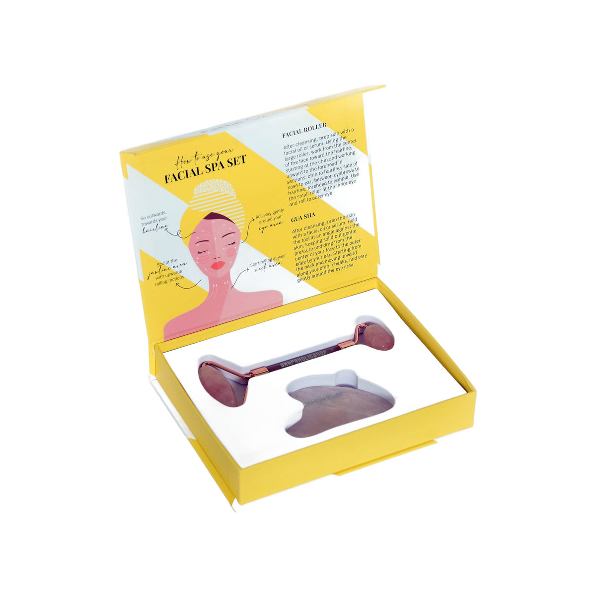 Snapaholicshop Rose Quartz Authentic Roller and Guasha