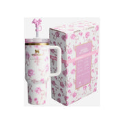 STANLEY 1913 Stanley 1913 X Loveshackfancy Quencher Tumbler with Handle — Flower Collection Pink