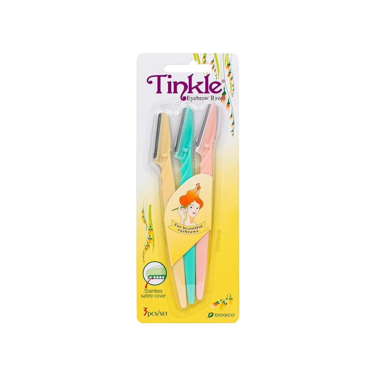 NEW New Tinkle Eyebrow Razor, 1 Pack 3 Pieces