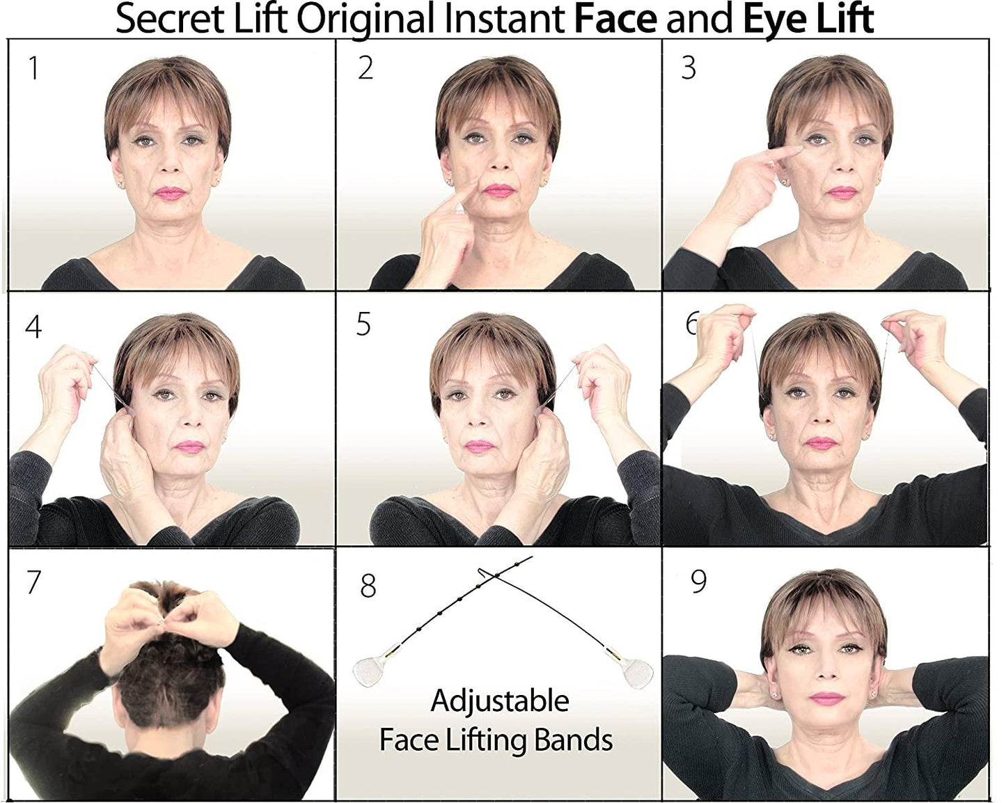 Secret Lift Original - Cosmesearch (Instant Face, Neck And Eye Lift Dark And Light Hair)