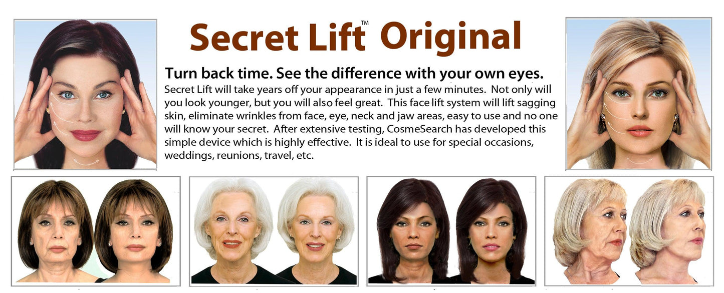 Secret Lift Original - Cosmesearch (Instant Face, Neck And Eye Lift Dark And Light Hair)